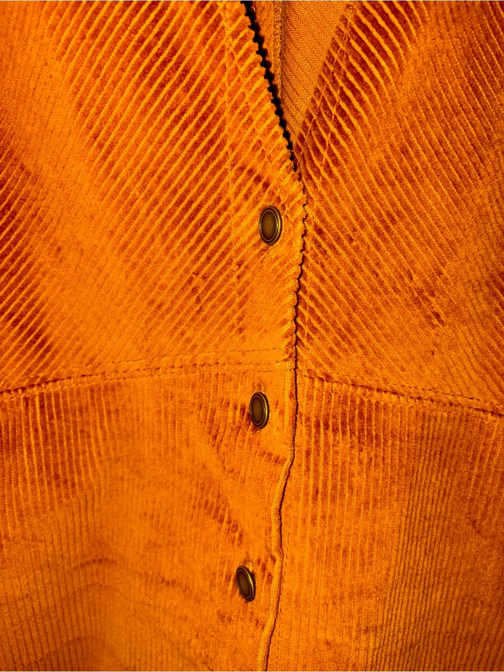 Free People Corduroy Button-Front Sleeveless Dress in Mustard - Picture 3 of 4